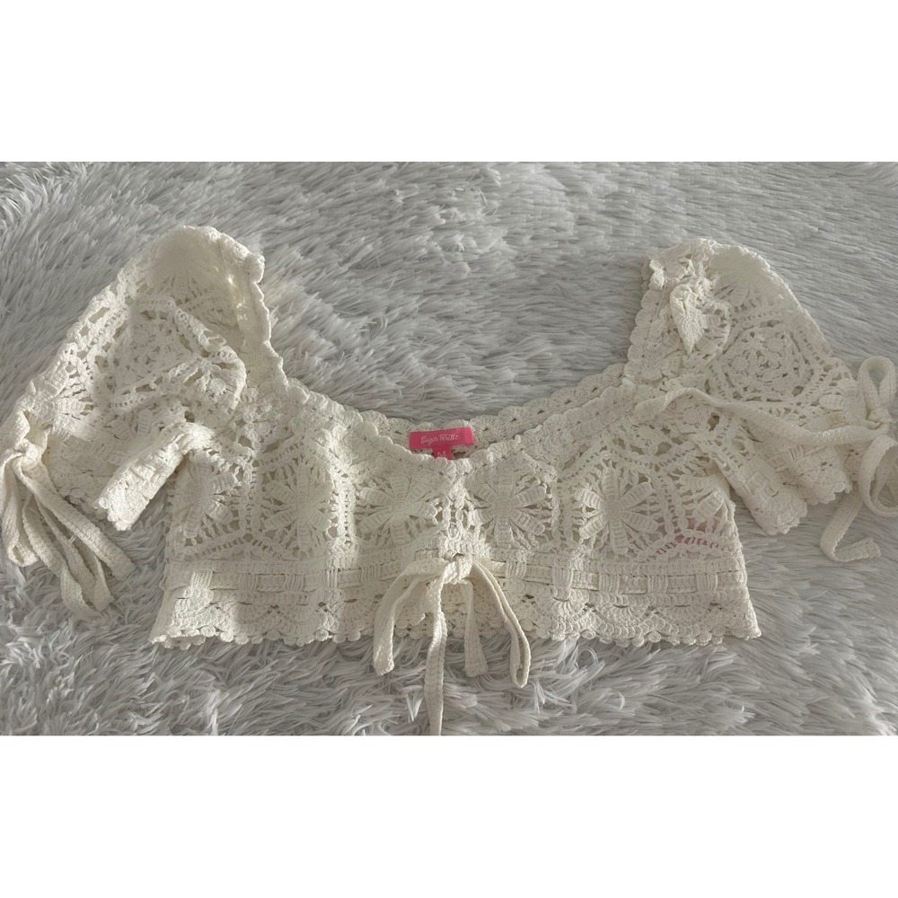 Dolls Kill Sugar Thrillz crochet crop top Sz M Medium